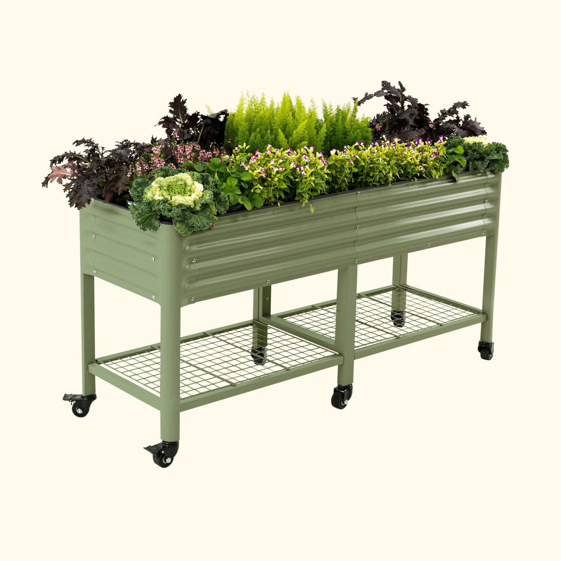 Wooden raised garden bed planter 2×6 feet with rich stained finish and corner slats for backyard vegetable gardening