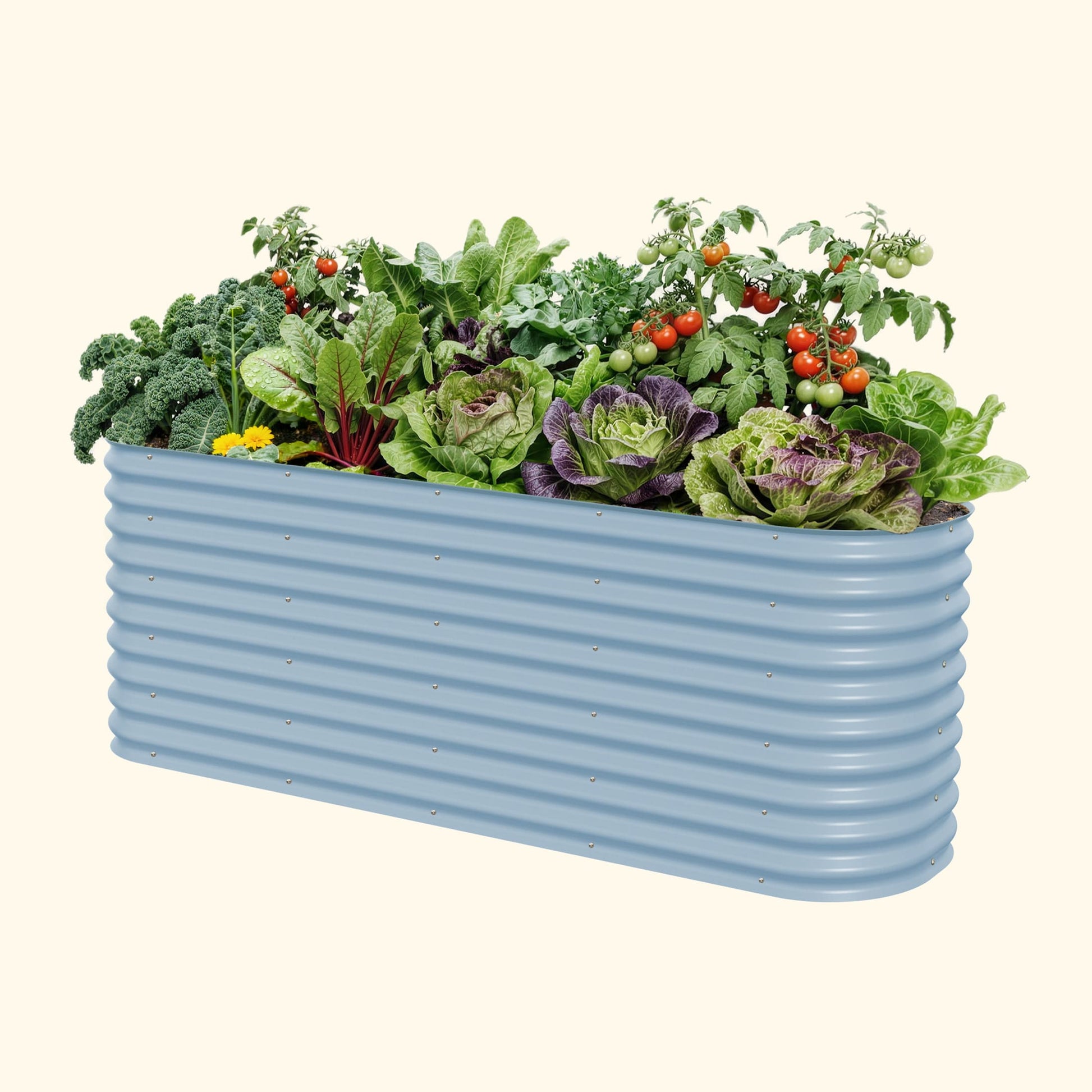 Extra-tall 32-inch modular metal raised garden bed with nine-panel configuration for large vegetable or flower beds
