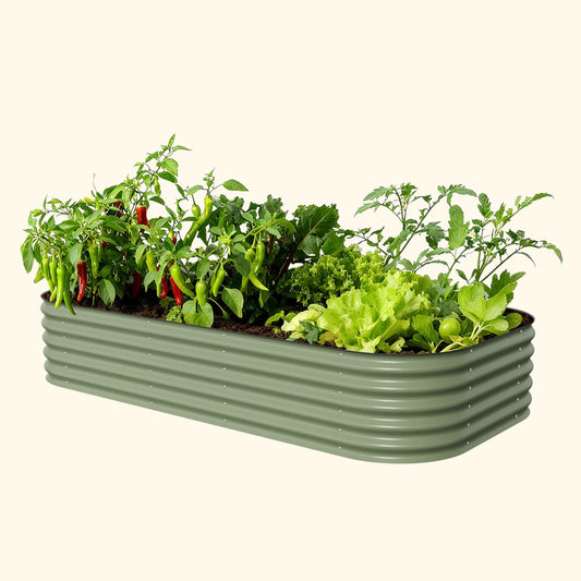 17-inch tall modular 10-in-1 jumbo metal raised garden bed kit with slotted panels and corner posts