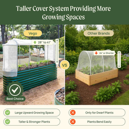 Breathable mesh screen cover stretched over frame with zipper closure for garden bed protection