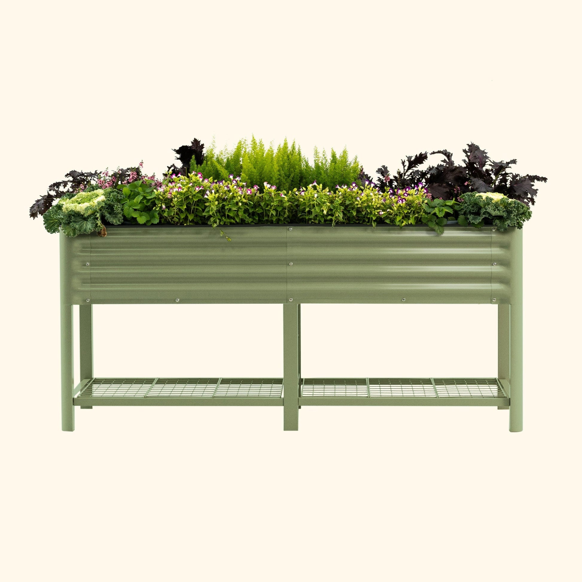 Long wooden raised garden bed planter 2x6 feet with trellis panels and rich soil for vegetables and flowers