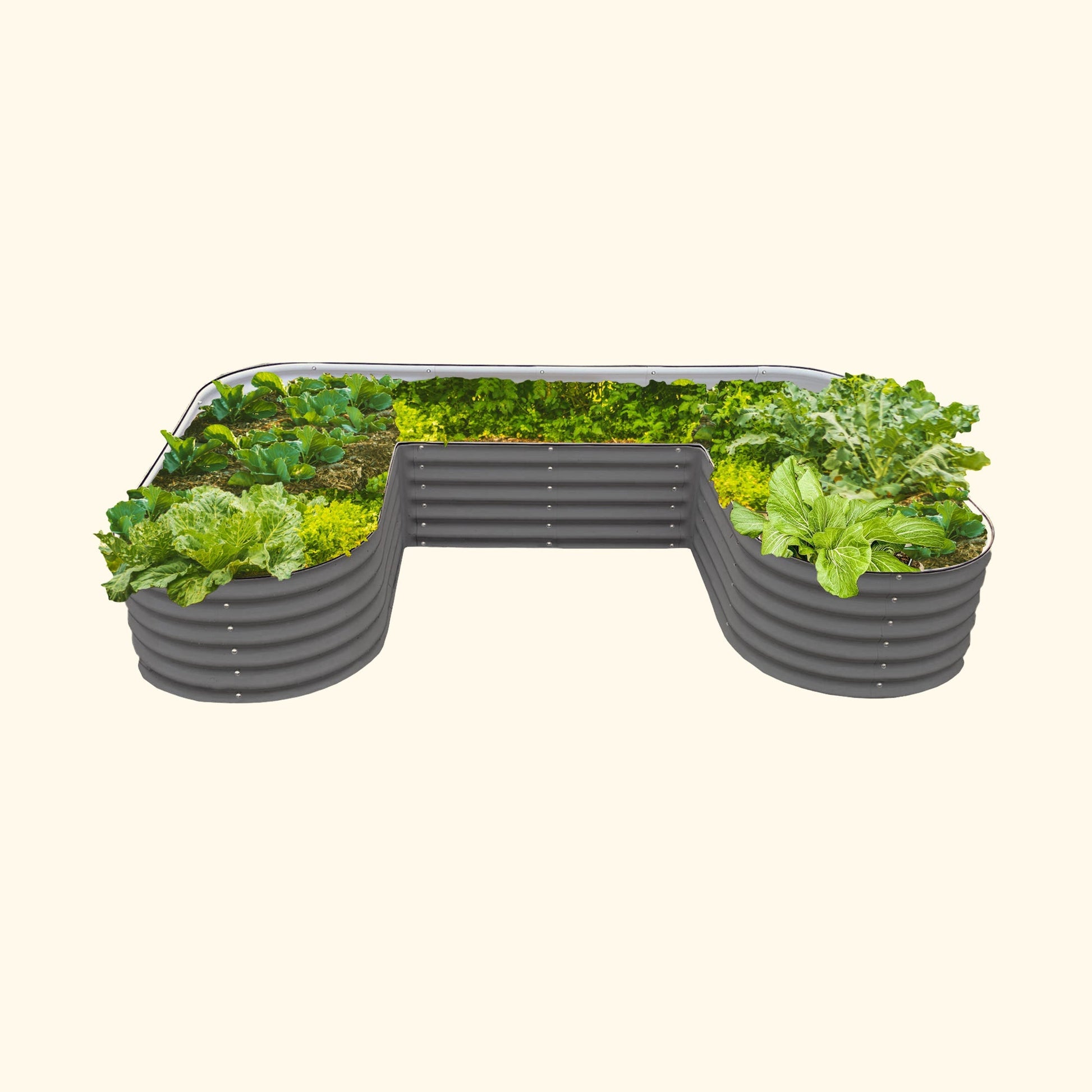 U-shaped 17-inch raised garden bed kit in natural cedar with corner supports and integrated planting space