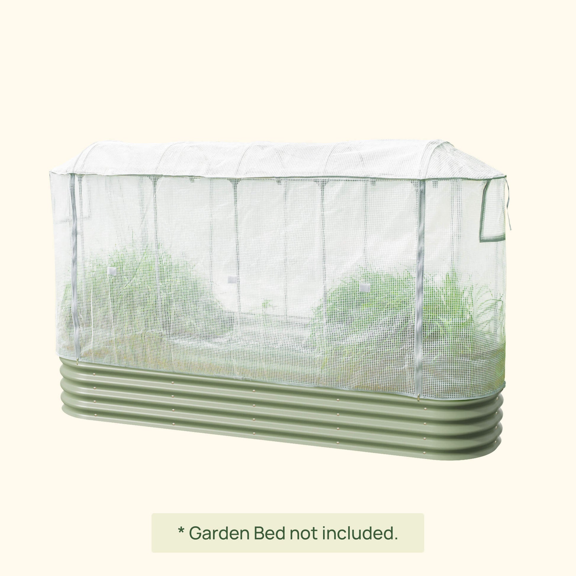 Frost protection cover with built-in trellis supporting plants and shielding them from cold weather